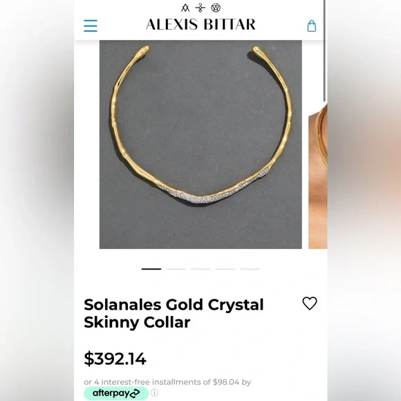 🎁ALEXIS BITTAR Solanales Gold Crystal Collar Necklace last 1 - Picture 3 of 9